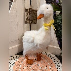NWT goose decor yellow bow tall duck